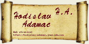 Hodislav Adamac vizit kartica